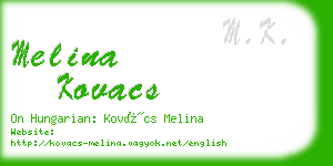 melina kovacs business card